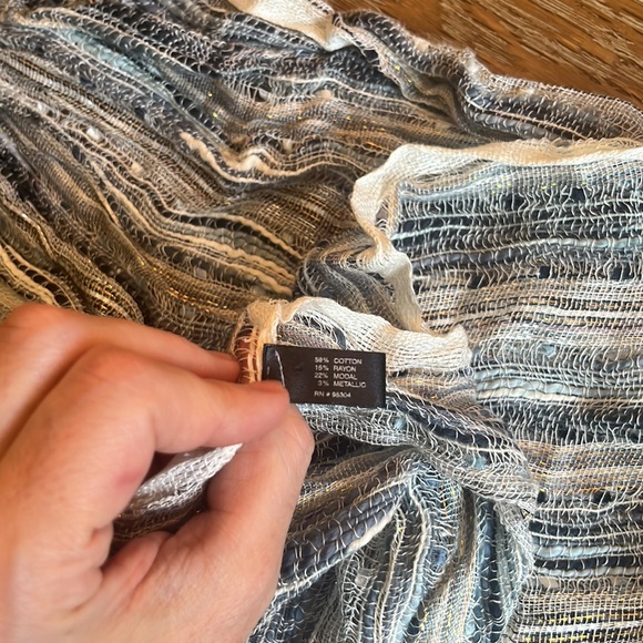 Beautiful scarf, cotton and metallic silver thread made in India - Picture 9 of 10